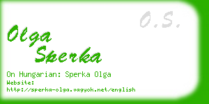 olga sperka business card